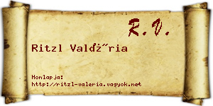 Ritzl Valéria névjegykártya